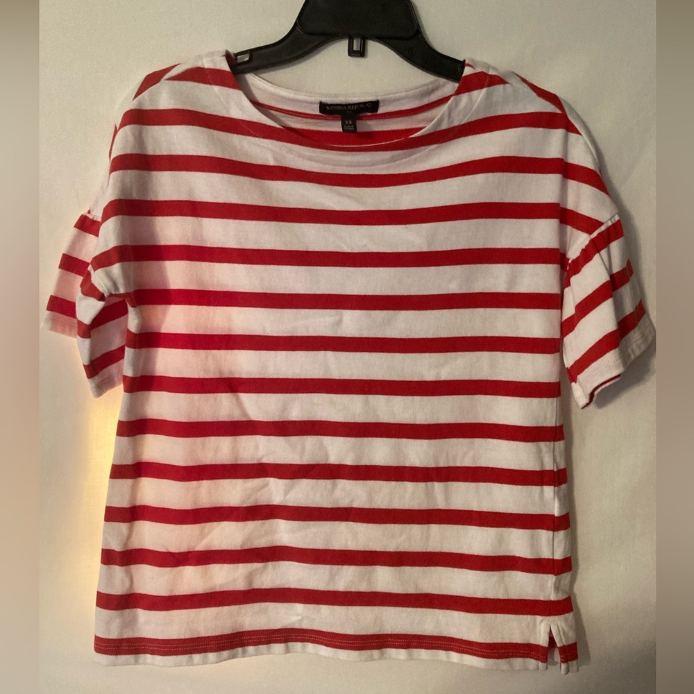 Banana Republic Size XS ¾ sleeve Bell Sleeve Striped Shirt